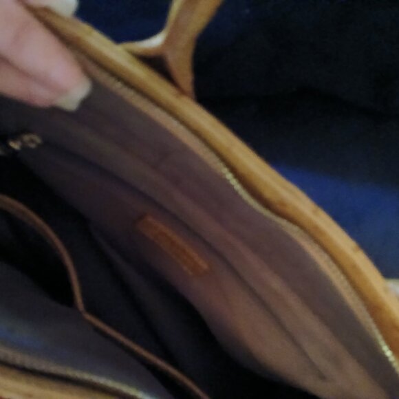 Stauer Women's Faux Ostrich Embossed Top Handle Purse Tan - Picture 15 of 15